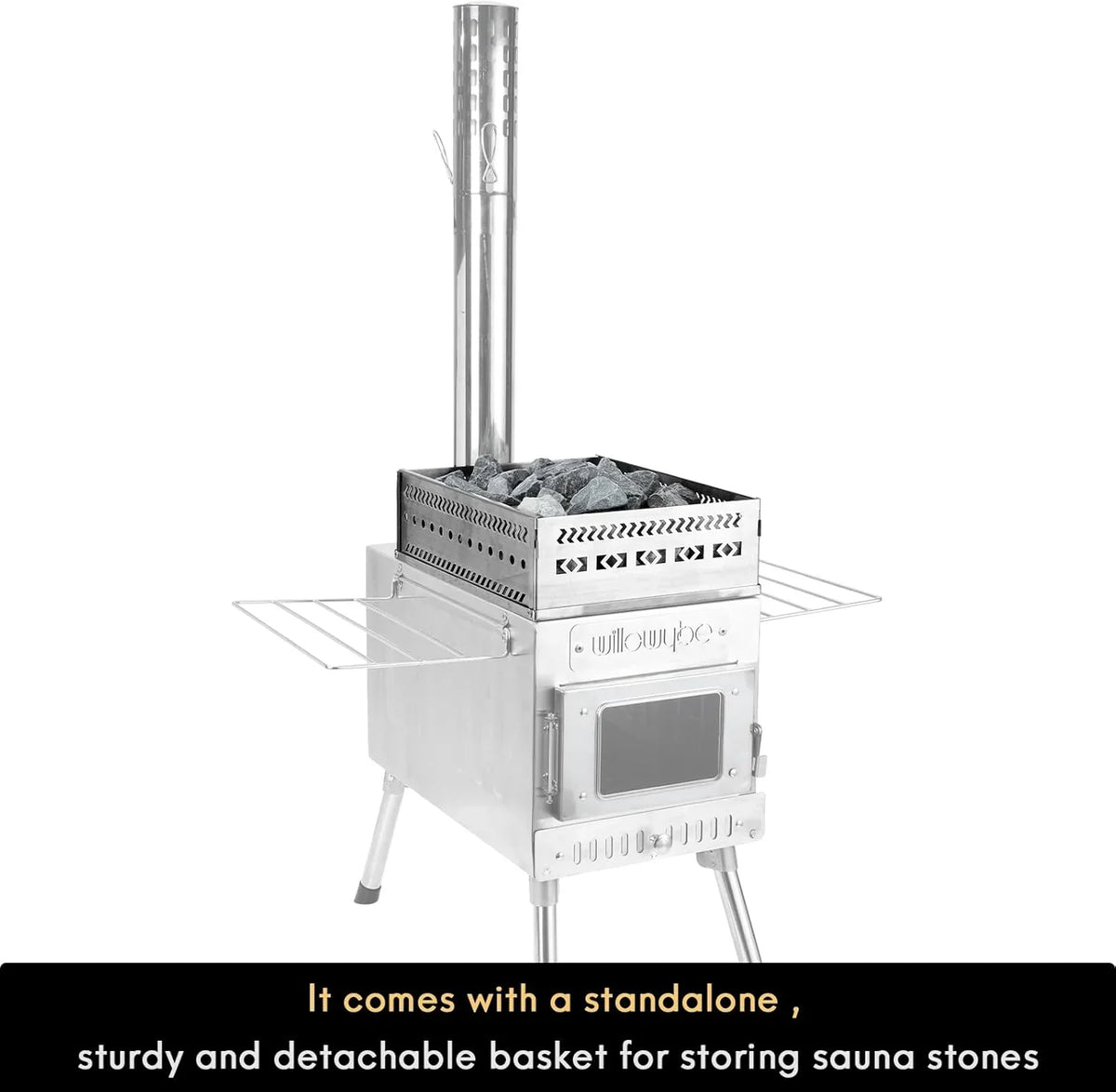 Outdoor sauna hot water tent stove, rocket-type heater, portable camping wood stove, cooking equipment for dry sauna, cooking tools suitable for husbands and friends