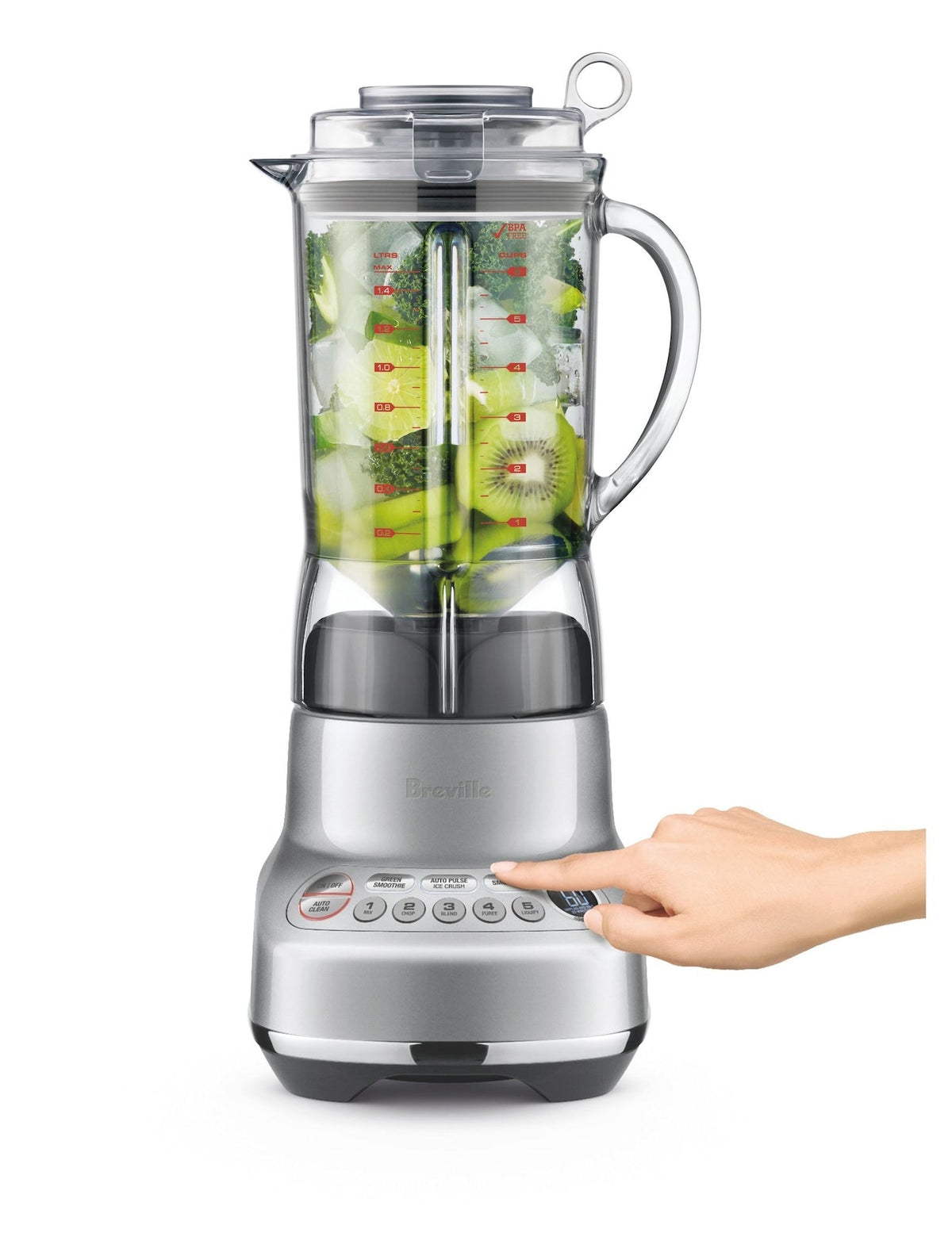 Breville Fresh & Furious Blender with LCD Display, Silver