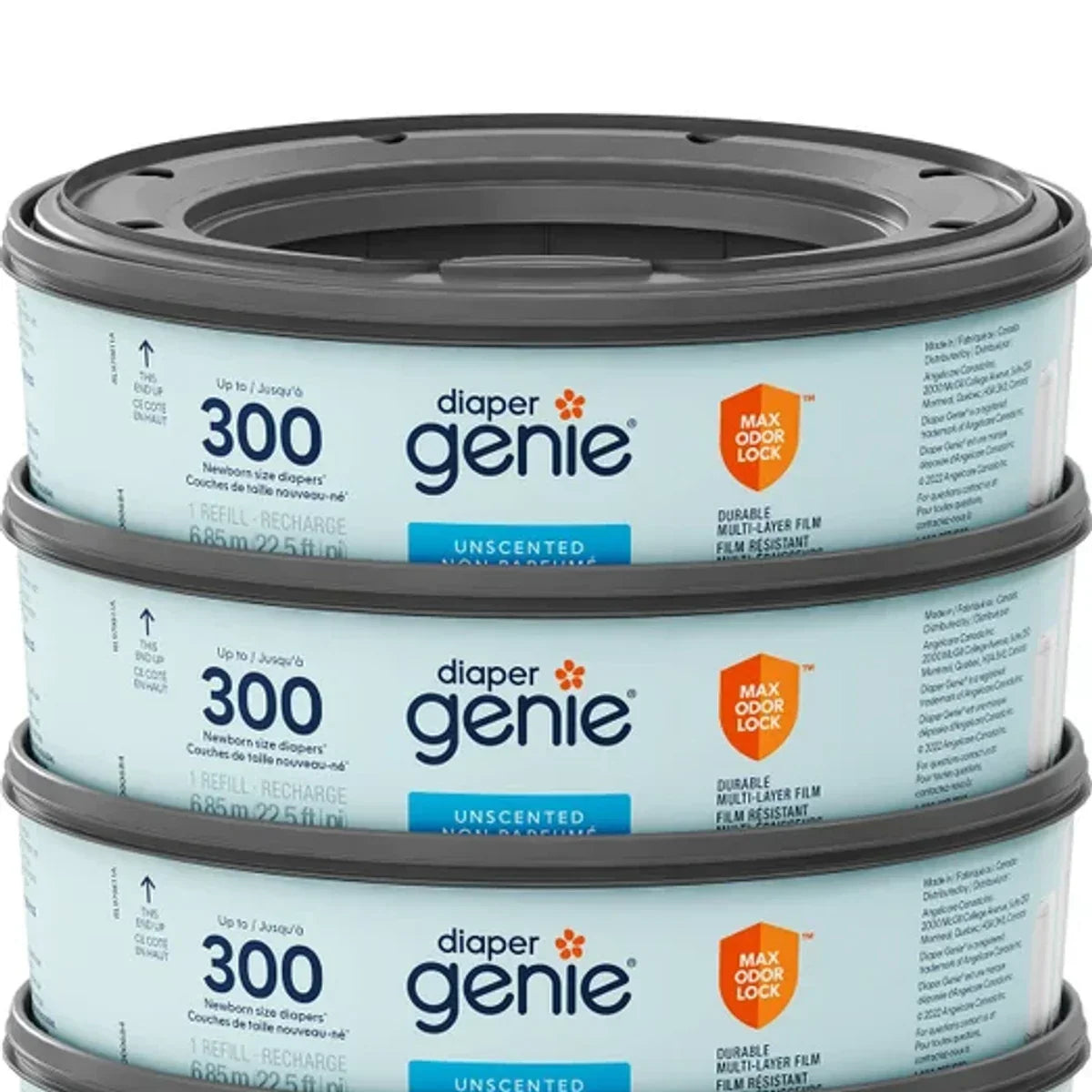 Diaper Genie Unscented Round Refill, 4-pack
