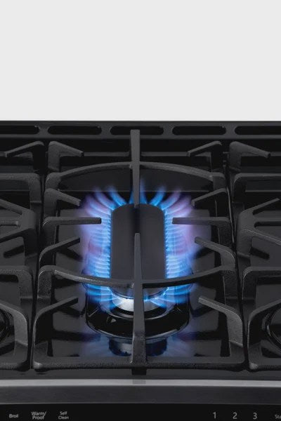 Kenmore 22-76853 5.6 cu. ft. Front-Control 5 Burner True Convection Gas Range with Oven, Large Window, Three Oven Racks, Dishwasher Safe Cast Iron...