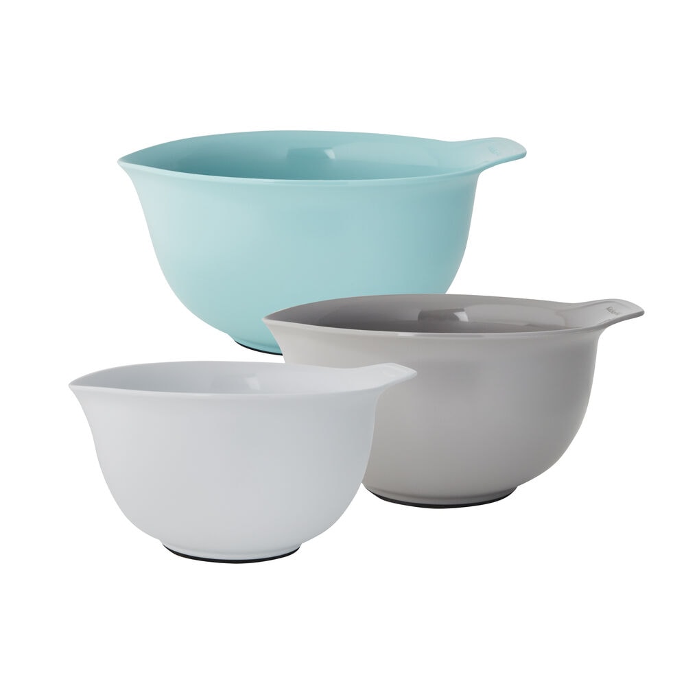 KitchenAid Plastic Mixing Bowl Set with Non-Slip Base, Assorted Sizes, 3-pc
