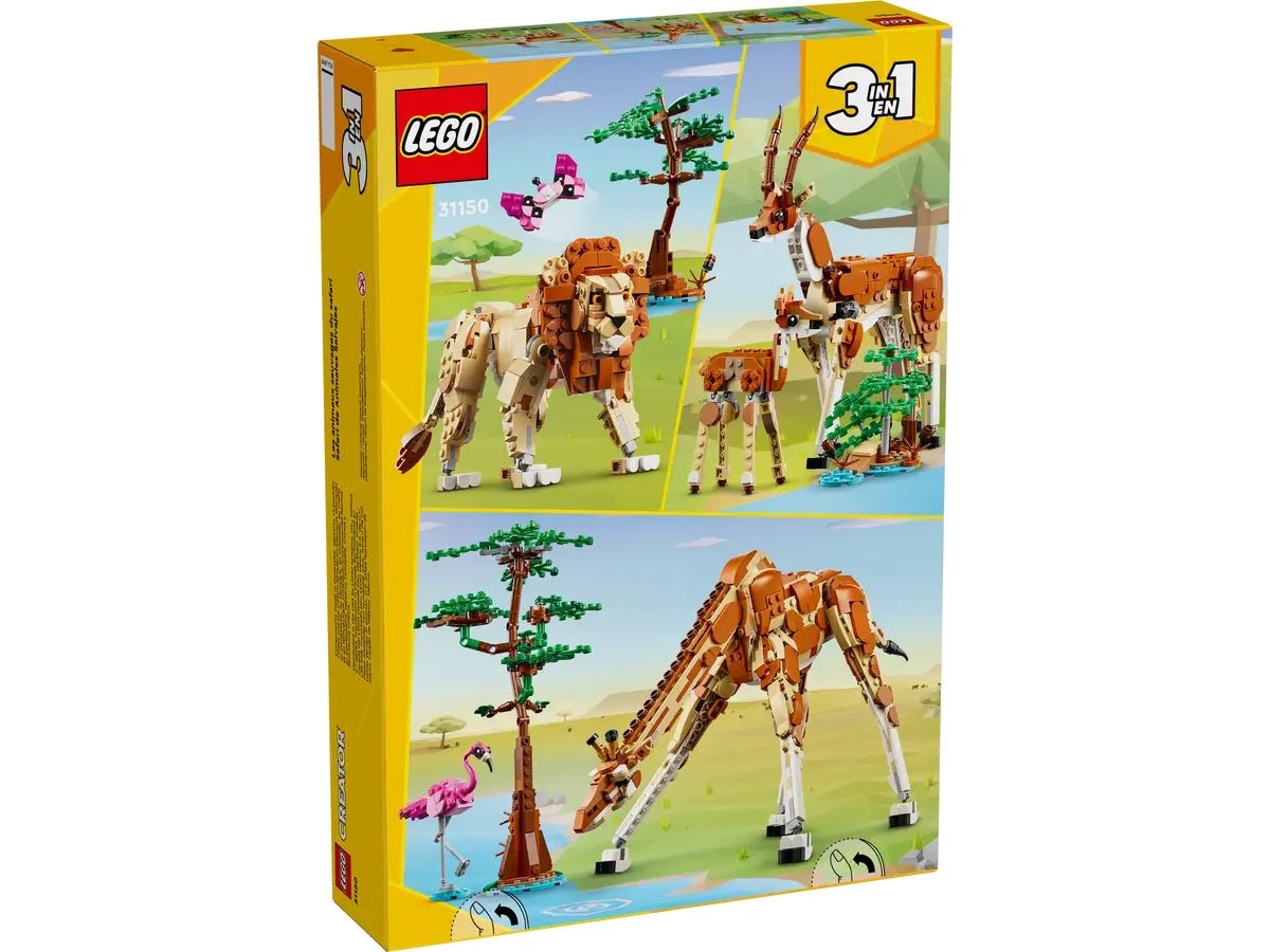 LEGO Creator 3-in-1 Wild Safari Animals - 31150, 780-pcs, Ages 9+