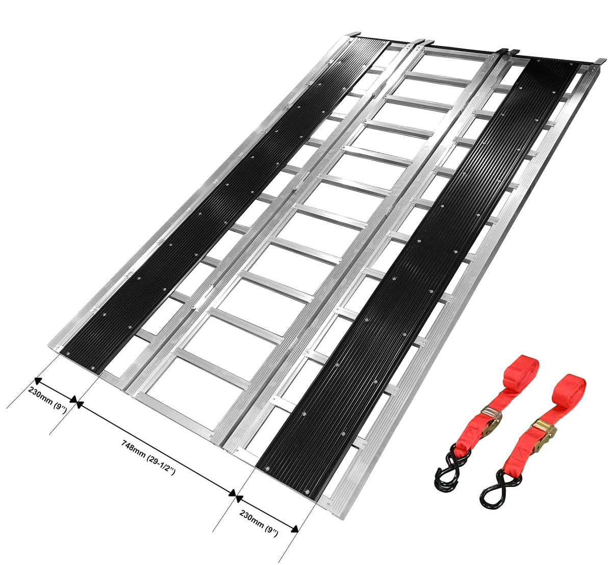 MaxWorks Aluminum Tri-Panel Folding Aluminum Loading Ramp, Non-Slip & Stable Base, 85 x 54-in, 1500-lb
