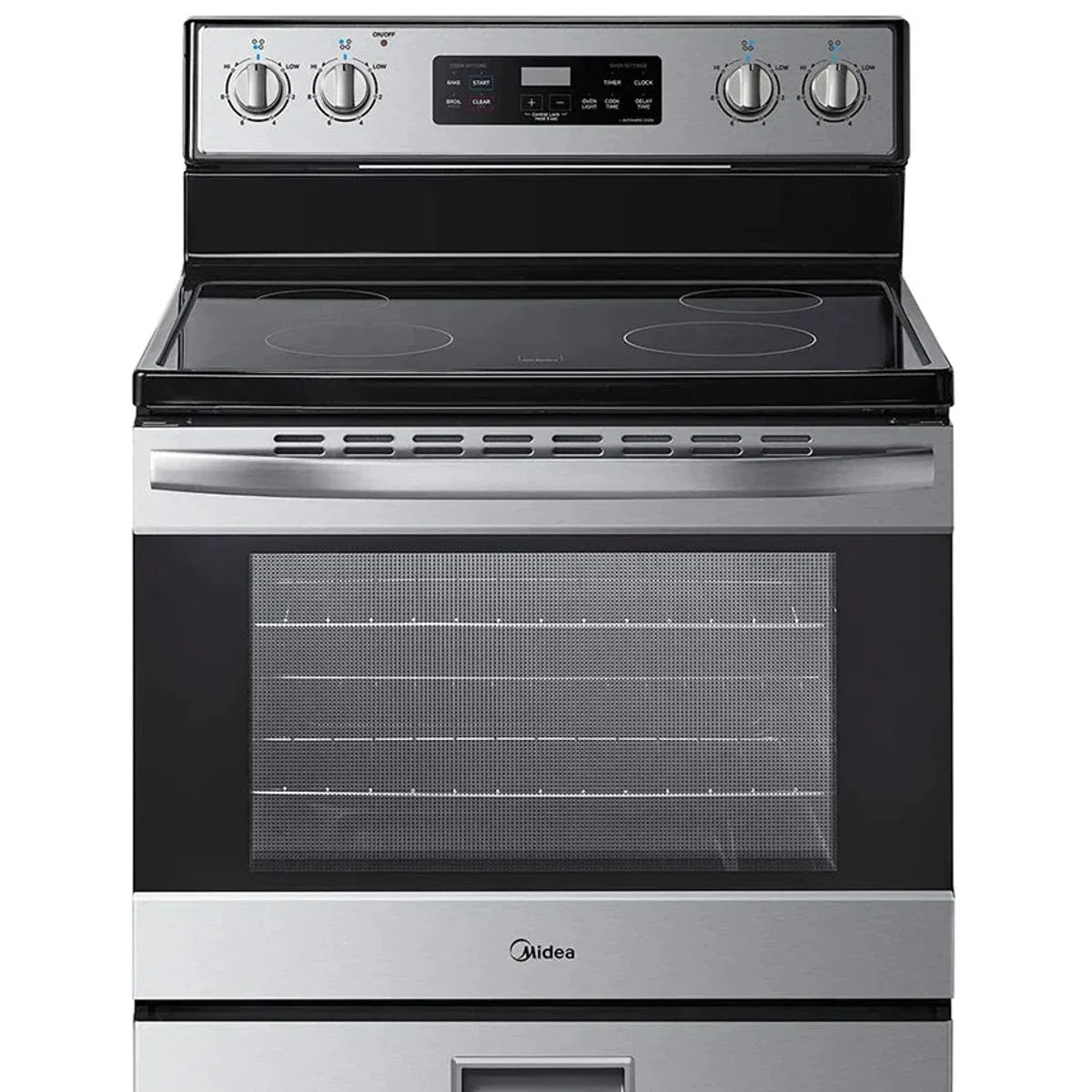 Midea 30 in. 5.1 cu.ft. Freestanding 4-Element Range with Storage Drawer