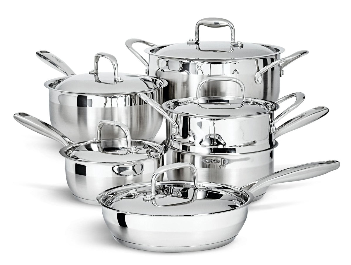 PADERNO Canadian Classic Stainless Steel Cookware Set, Dishwasher & Oven Safe, 11-pc