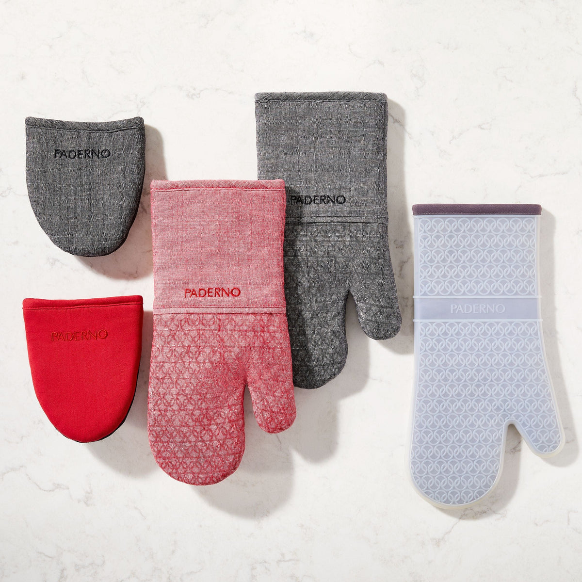 PADERNO Neoprene Palm Mini Mitts, Black Chambray, One-Size, 2-pk