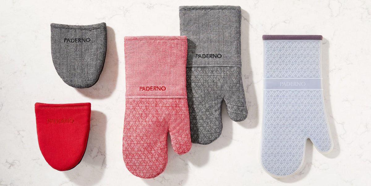 PADERNO Neoprene Palm Mini Mitts, Black Chambray, One-Size, 2-pk