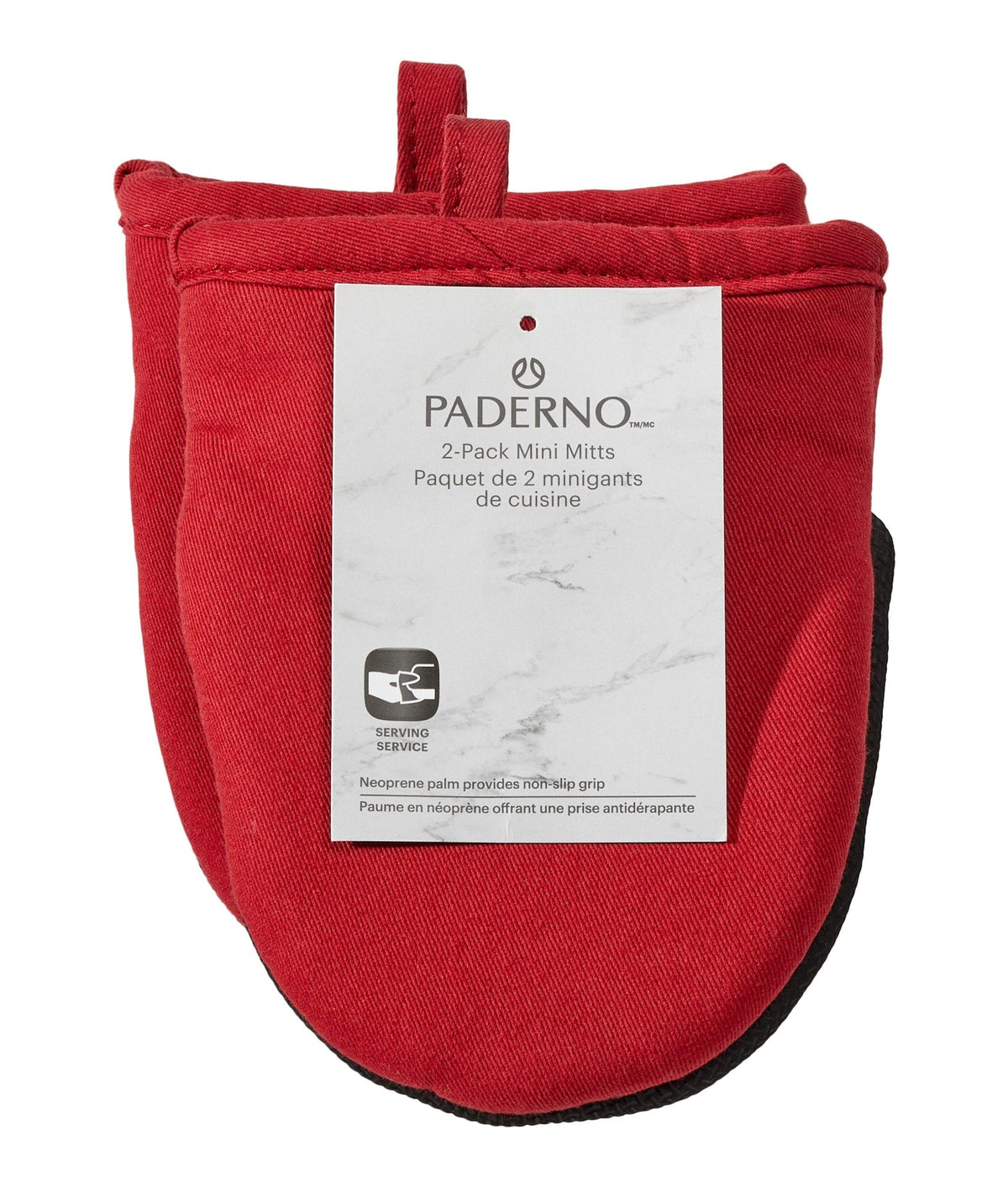 PADERNO Neoprene Palm Mini Mitts, Red, One-Size, 2-pk