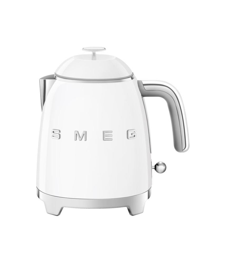 Smeg 50's 1400W Retro Style Electric Mini Countertop Kettle with Cordless Base, White, 0.8-L