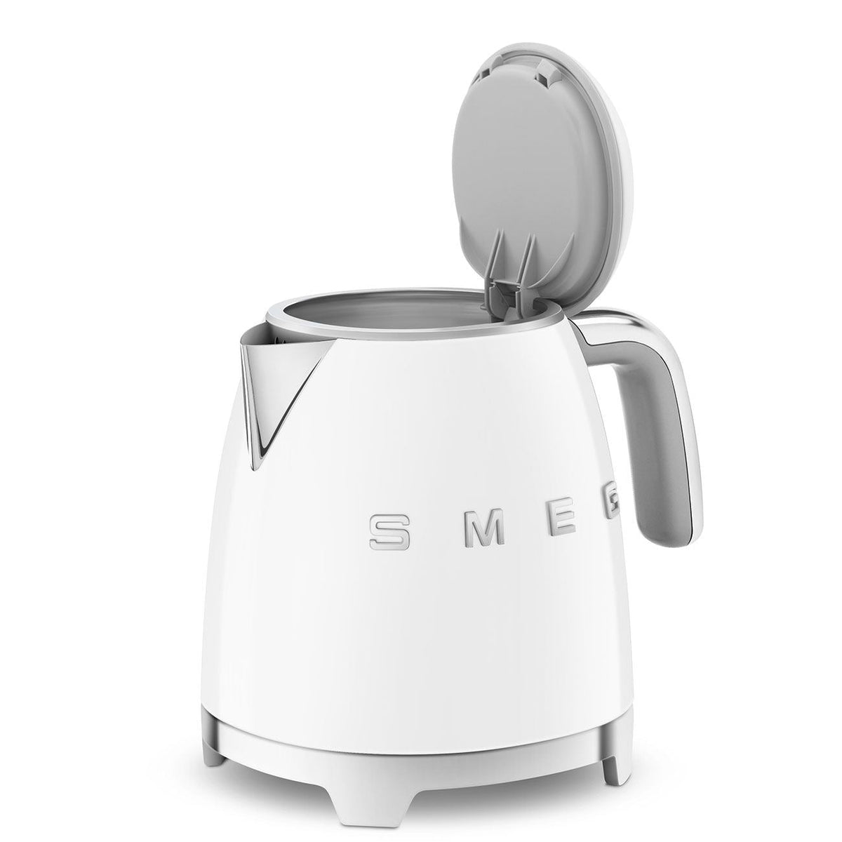 Smeg 50's 1400W Retro Style Electric Mini Countertop Kettle with Cordless Base, White, 0.8-L