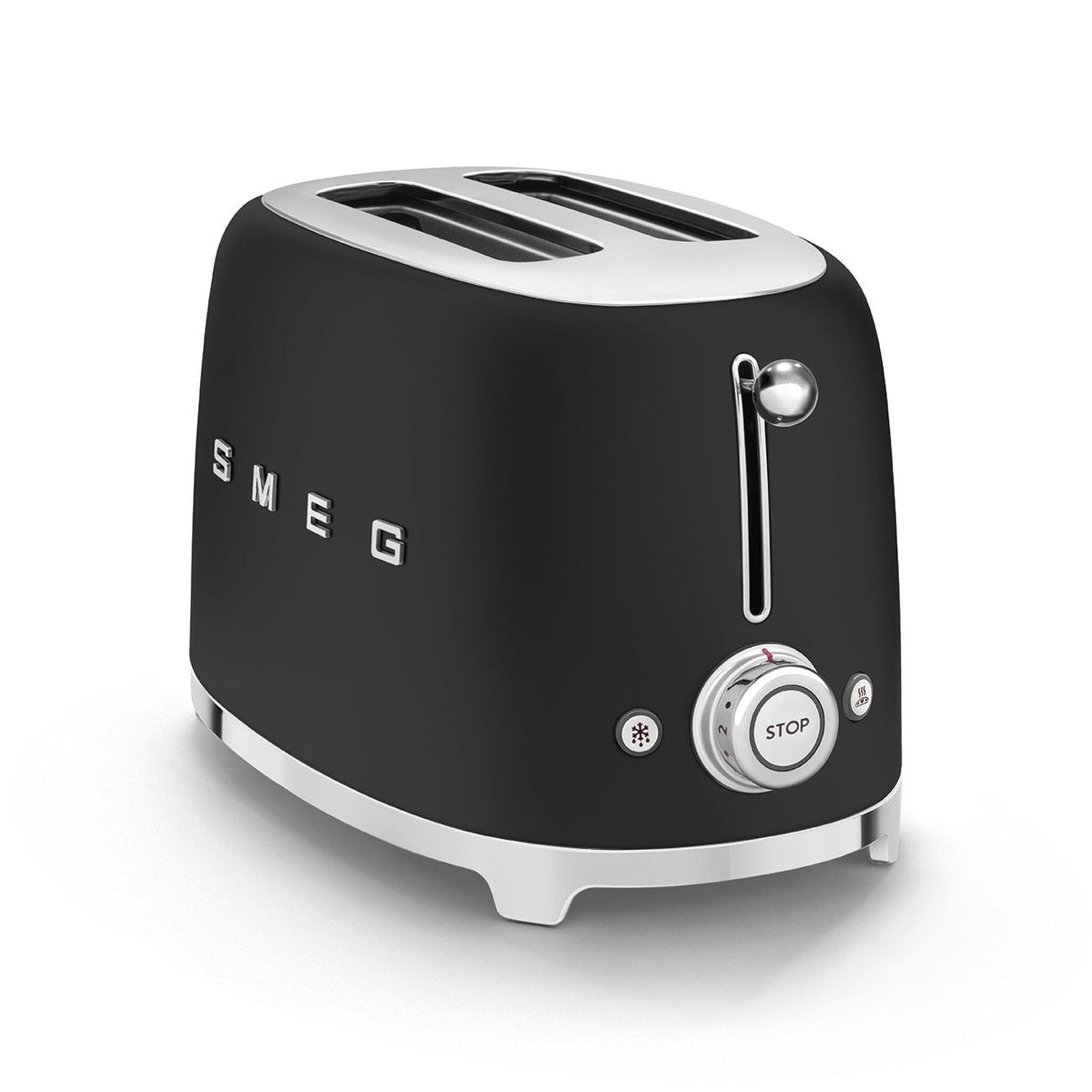 Smeg 50's Retro Style Wide Slot Pop Up Electric Toaster with 6 Settings, 2-Slices, Matte Black