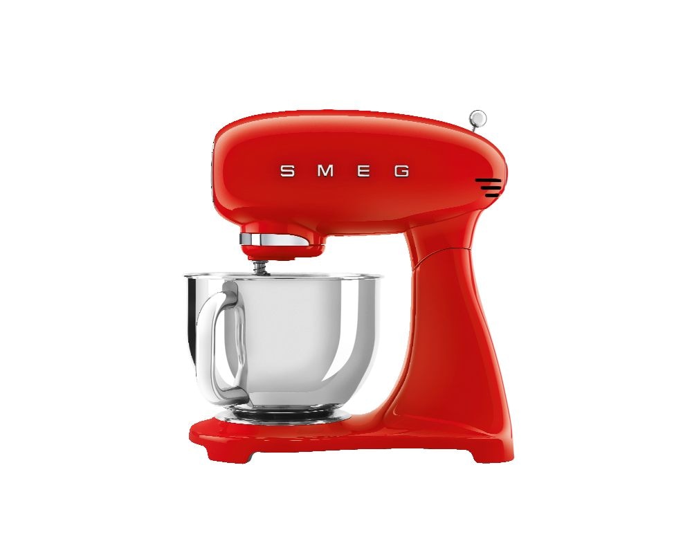 SMEG 600W Vintage Tilting Stand Mixer, 10-Speed, Red