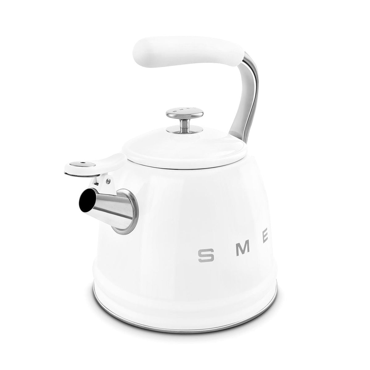 SMEG Traditional Stove Top Whistling Kettle, White, 2.3-L