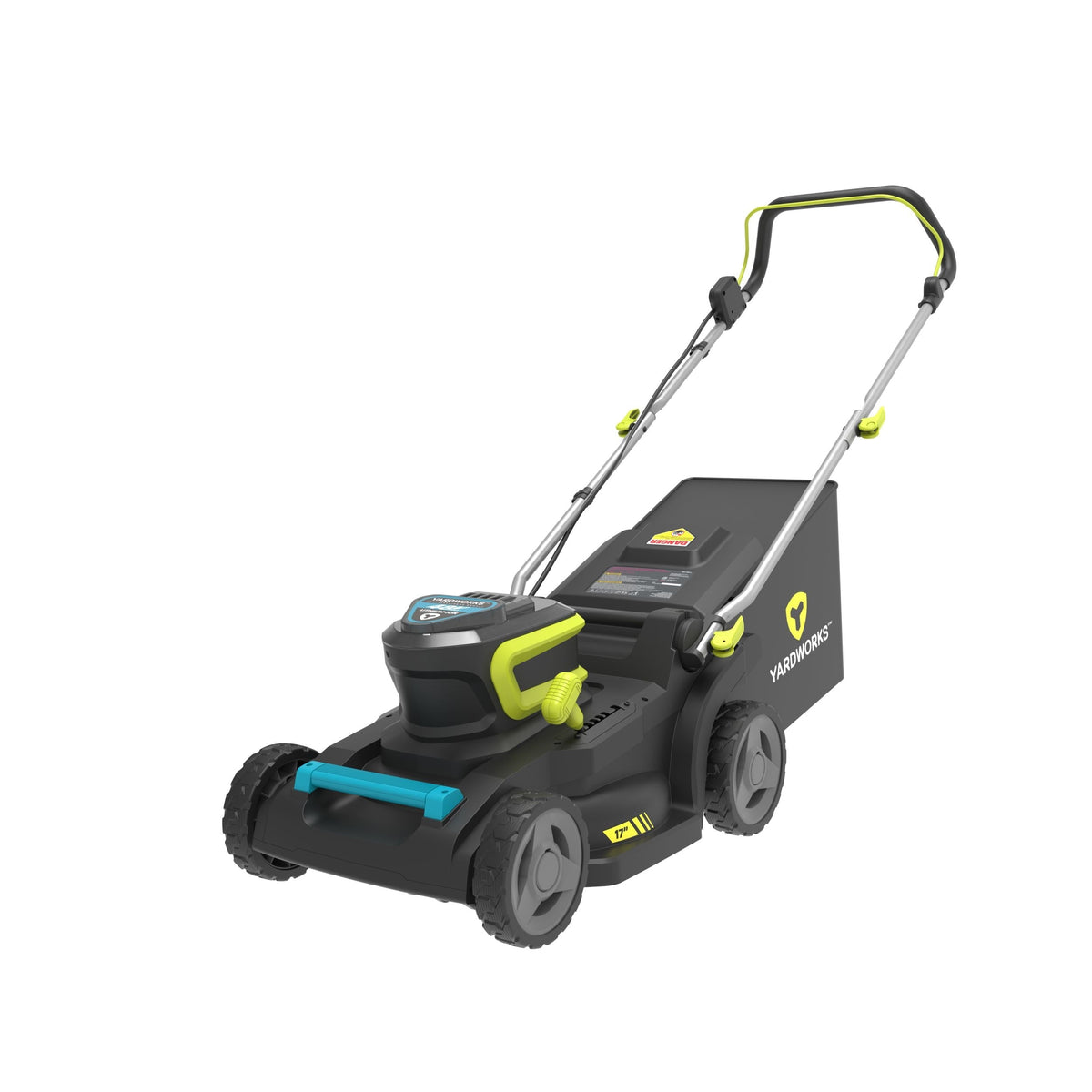 Yardworks 48V 2-in-1 Brushless Push Lawn Mower, 17-in with 4Ah Battery & Charger