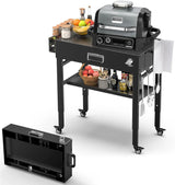 Outdoor Grill Table Cart 57"x24"x35", Outdoor Kitchen Island with Storage & Large Tabletop for Blackstone Griddle, Ooni Pizza Oven, Ninja Woodfire Grill, BBQ Station, Dining Cart, Rolling BBQ Table