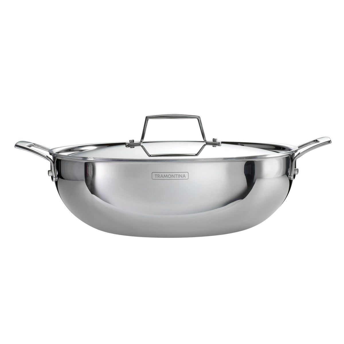 6 Qt Utsava Tri-Ply Clad Stainless Steel Covered Kadai