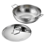 6 Qt Utsava Tri-Ply Clad Stainless Steel Covered Kadai