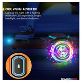 Swagtron Shuttle Zipboard Electric Hoverboard Skateboard 7 mph and 3-Mile Range LED Wheels Bluetooth Speaker