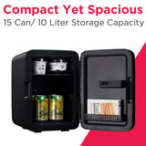 Frigidaire 10L 15-Can Mini Personal Fridge – Black Stainless