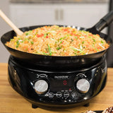 The electromagnetic frying pan can precisely control the temperature, ranging from 100°F to 575°F with intervals of 5°F. The pan body is dark in color, which can add complex charred aromas and flavors. The power is 3 watts. The specifications are 600