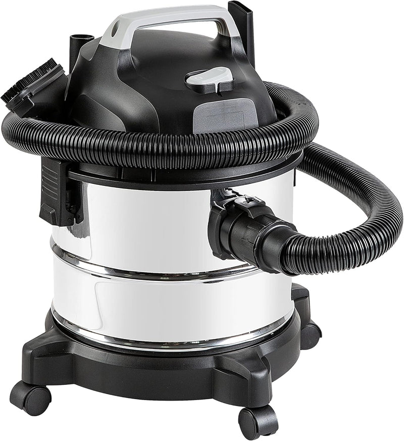 Basic type wet-dry dual-purpose vacuum cleaner, 4-gallon capacity for home use, 3 horsepower, stainless steel material, gray/black