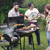 CC1830S 30" BBQ Charcoal Grill and Offset Smoker | 811 Square Inch cooking surface, Outdoor for Camping | Black