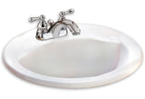 American Standard Cadet Round 4-in Center Drop-In Bathroom Sink/Basin with Overflow, White, 19-in