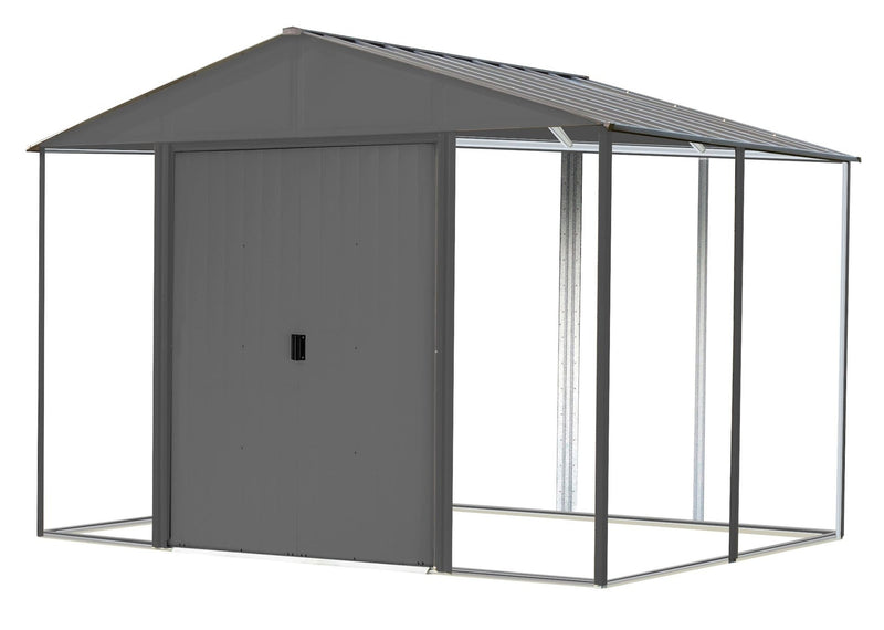 Arrow Ironwood Steel Hybrid Shed Kit, Anthracite, 10-ft x 8-ft