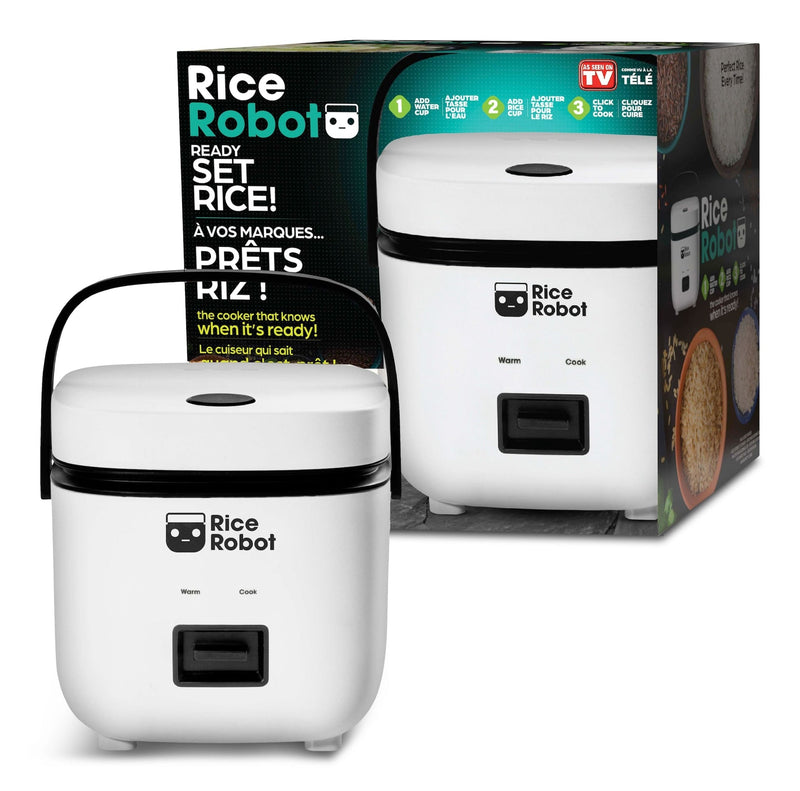 As Seen On TV Ceramic Nonstick Rice Cooker, White, 1-qt