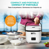 As Seen On TV Ceramic Nonstick Rice Cooker, White, 1-qt