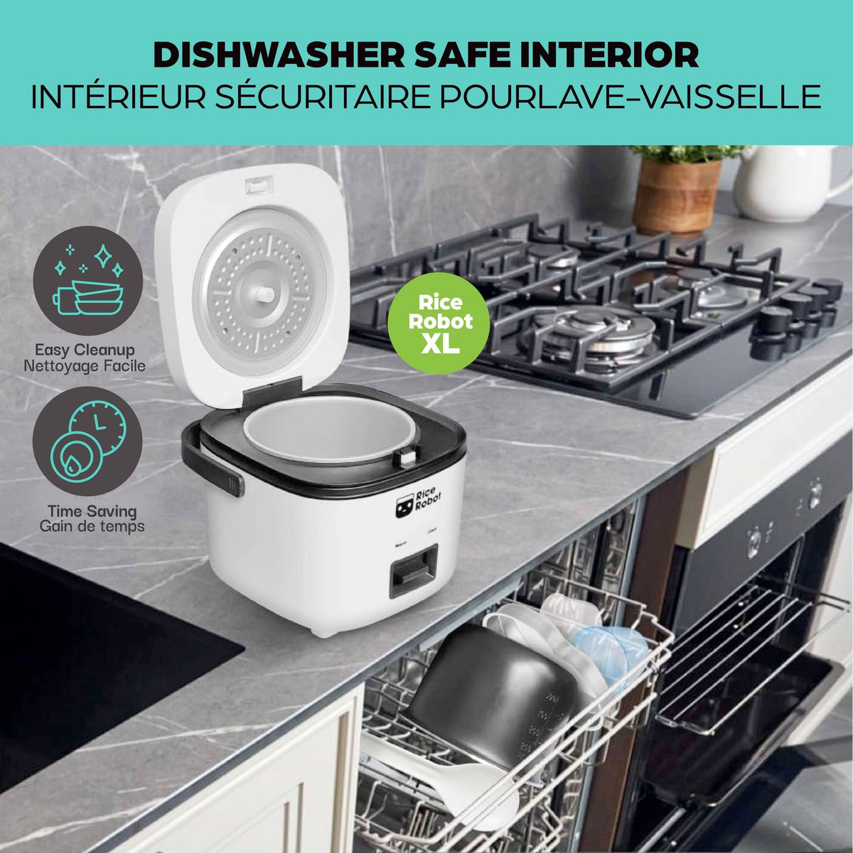 As Seen On TV Nonstick Rice Cooker Robot, Large, 2-L Capacity