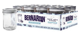 Bernardin Regular Mouth Smooth Glass Mason Jars with Snap Lids, 250 mL, 12 Count