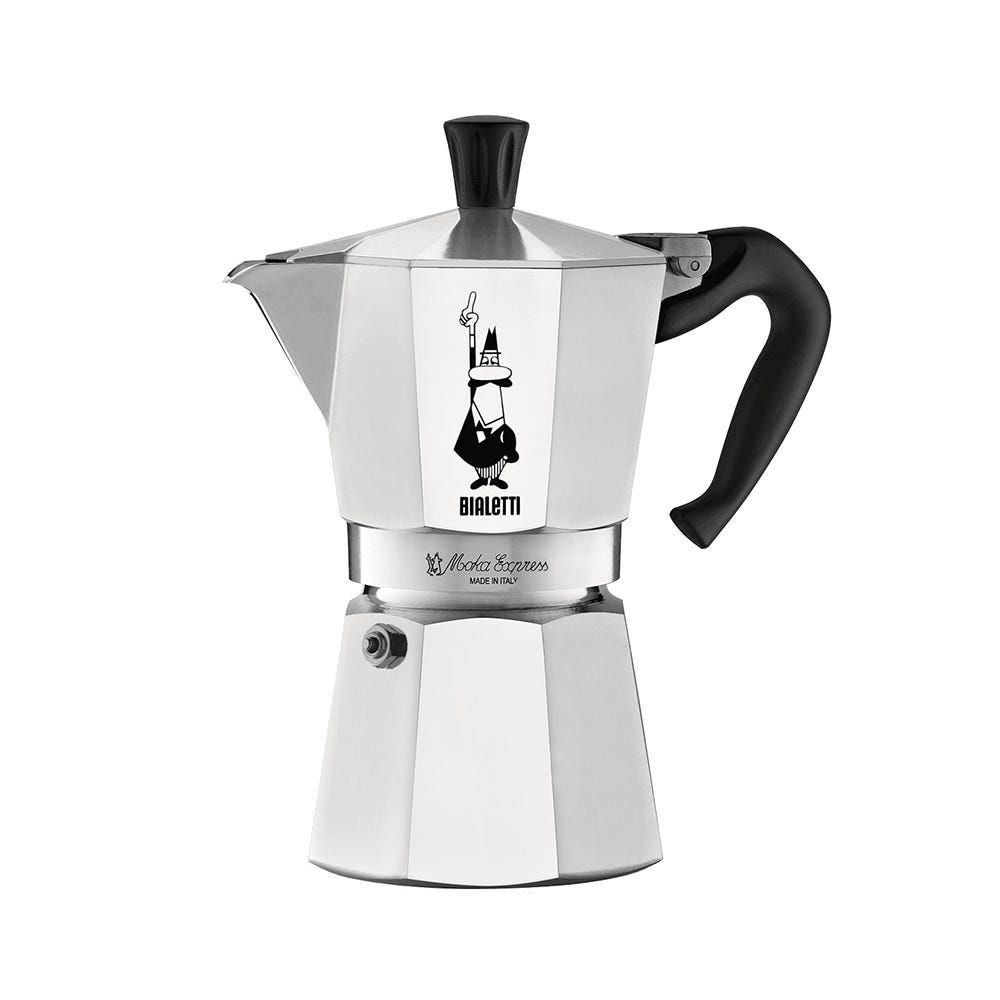 Bialetti Moka Pot with Ergonomic Anti-Scale Handle, 6-Cup