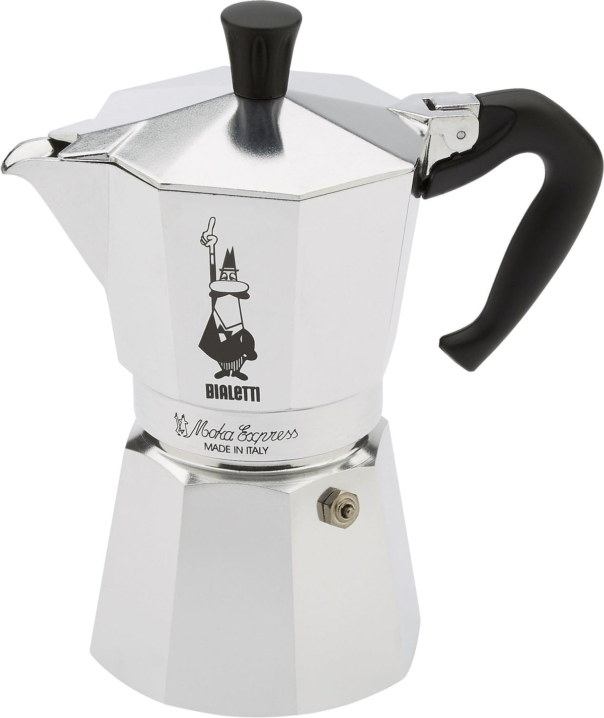 Bialetti Moka Pot with Ergonomic Anti-Scale Handle, 6-Cup