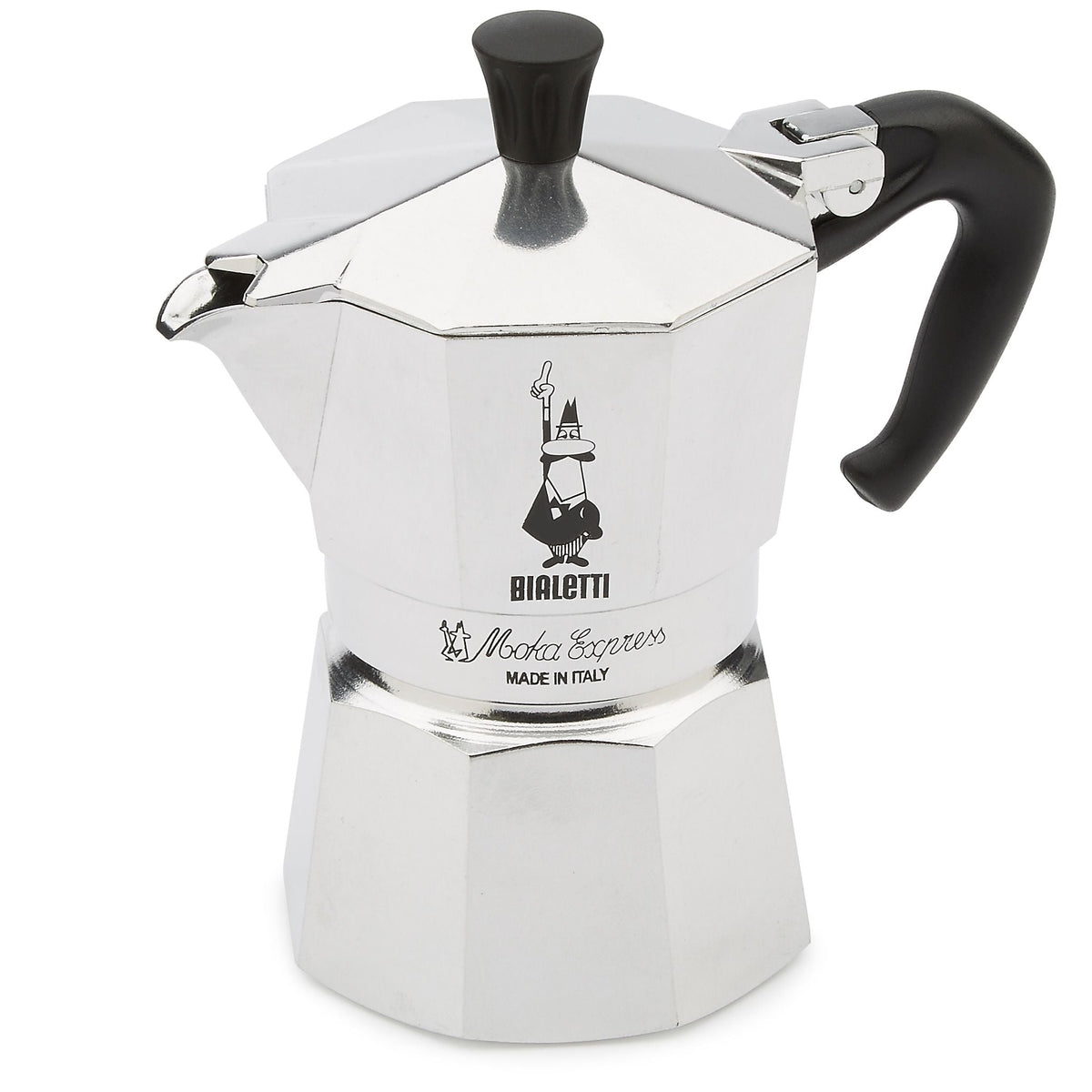 Bialetti Moka Pot with Ergonomic Anti-Scale Handle, 6-Cup