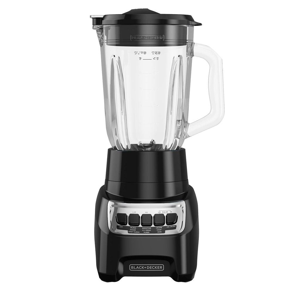 Black & Decker Blender Power Crush 4-Speed Piano Key, Black, 700W