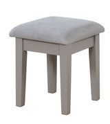Brassex Cece 1-Drawer Grey Dressing Table Makeup Vanity Set with Stool and Mirror