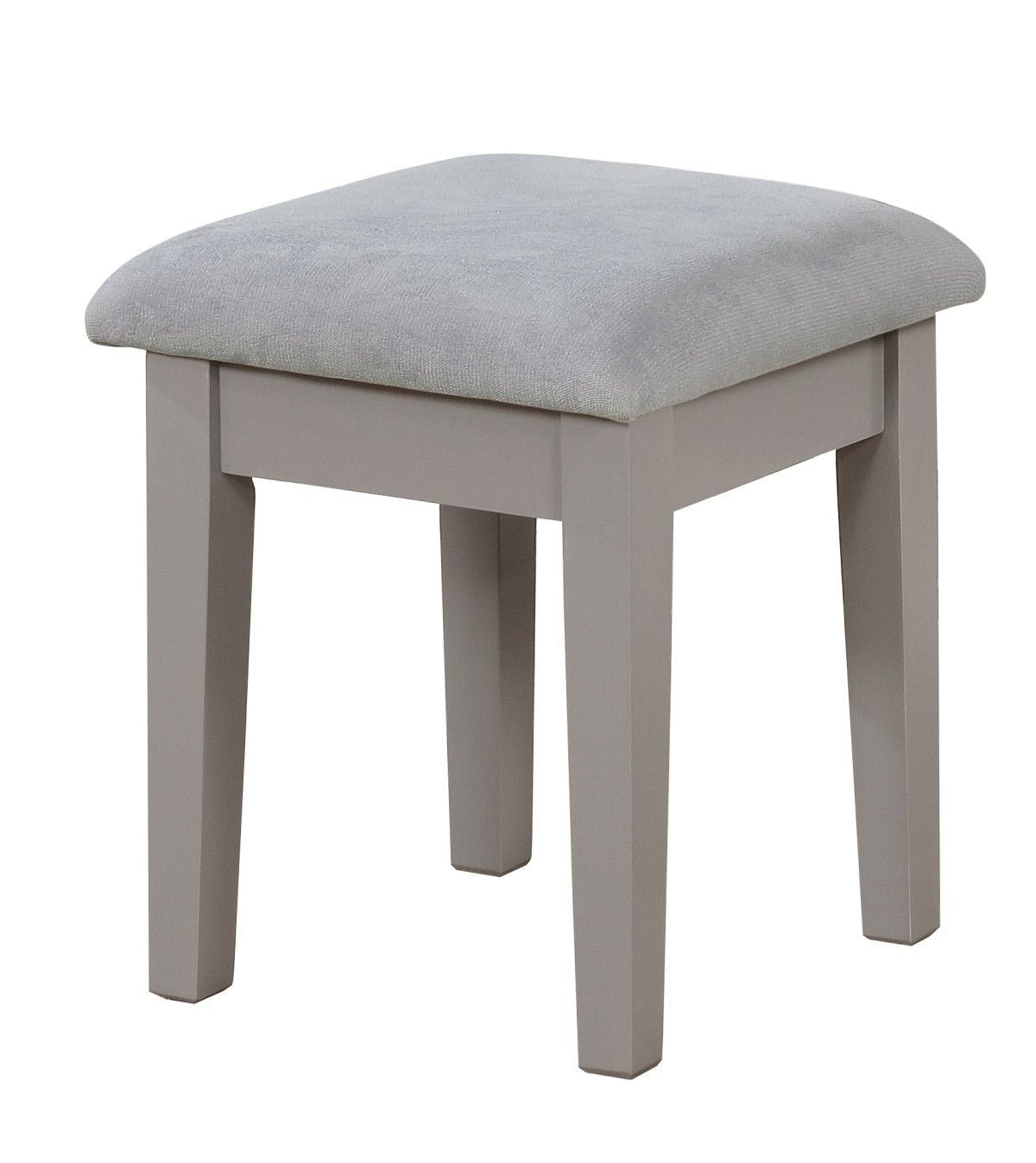 Brassex Cece 1-Drawer Grey Dressing Table Makeup Vanity Set with Stool and Mirror
