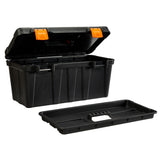 Certified Portable Plastic Tool Box with Removable Tray, 20-in