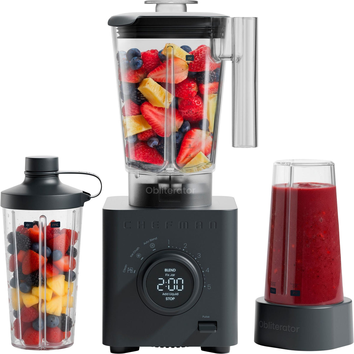 Chefman Obliterator High-Speed Blender with Travel Jars