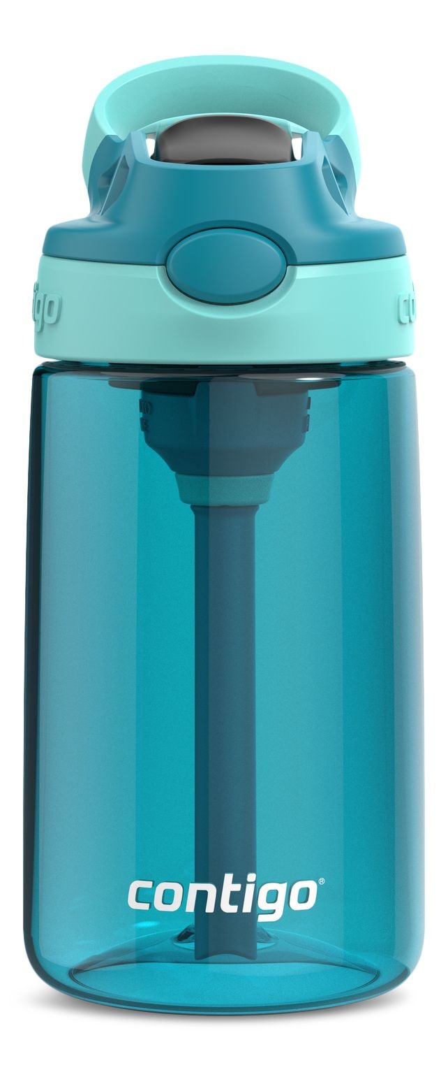 Contigo Aubrey Kids' Water Bottle, 14-oz, Juniper/Jade, with AUTOSPOUT Lid & Straw