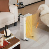 Costway 1500W Oil Filled Space Heater Electric Oil Radiant Heater w/ Safety Protection