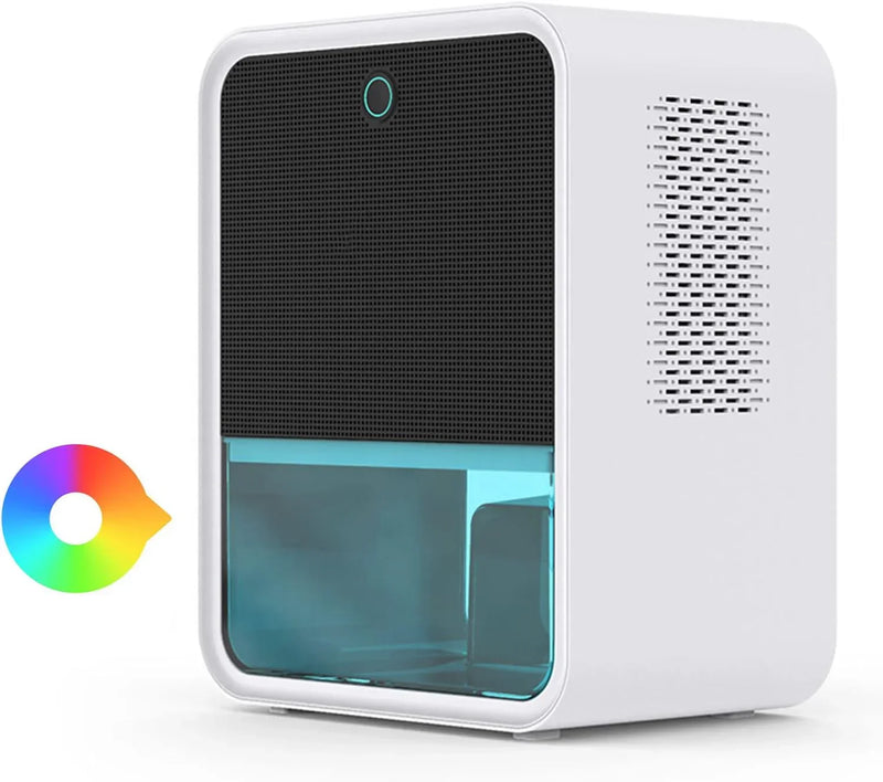 Bedroom Dehumidifier 2.2L Water Tank with Hygrometer RGB LED Light