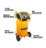 DEWALT 20-Gallon 2-Stage XTREME Quiet Oil-Free Compressor, 200 PSI