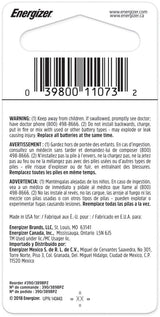 Energizer Silver Oxide 1-pk 390/389 LR1130 AG10 1.5V / 1.5 Volt Button Cell Battery
