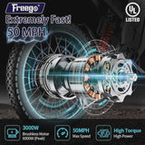 6000W(Peak) Motor 60V/30Ah Battery Freego X2Pro Electric Motorcycle for Adults, Electric Bike,50MPH/7 Speed Off Road Electric Bicycle,19 x 2 Full...