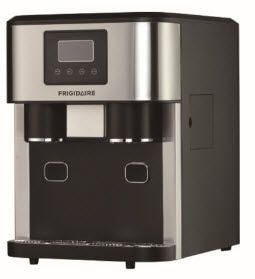 Frigidaire 3-in-1 Compact Countertop Water Dispenser & Ice Maker with LED Display, 33-lb Ice/Day, Stainless Steel
