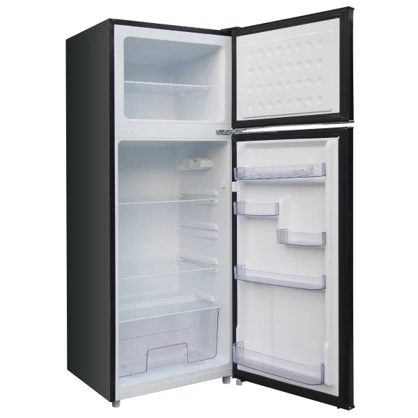 Frigidaire 7.5 cu ft Black Retro Top Mount Refrigerator with Classic Chrome Handle