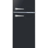 Frigidaire 7.5 cu ft Black Retro Top Mount Refrigerator with Classic Chrome Handle