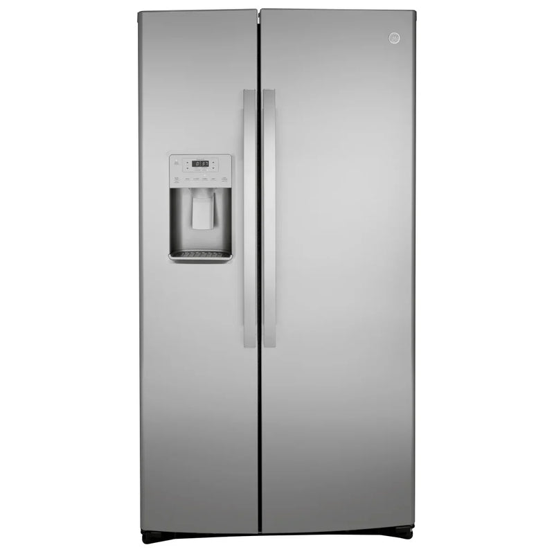 GE 36 in. 25.1 cu.ft. Stainless Steel Side-by-Side Refrigerator with FrostGuard Technology